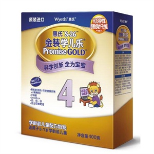惠氏S-26金装学儿乐（3-7岁）400g *12/箱 （添加叶黄素）