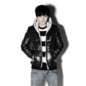 2011秋冬装新品韩版修身男士 短款涂层亮面连帽棉衣保暖1301-MY04