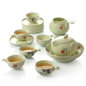 【思喜】景德镇陶瓷 功夫茶具套装 宫廷珍藏 满园春色 CJD067