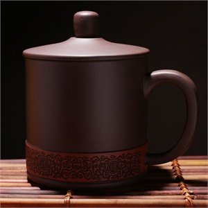 【茗臣尚品】宜兴*杯 汉韵办公杯 原矿紫泥