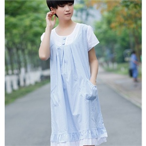 依山傍水 条纹孕妇裙夏款 纯棉孕妇连衣裙夏季MD0216