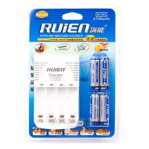 瑞能RN-M4A-27 标准充电套装+5号电池*4节 2700mAh|包邮中