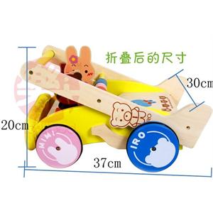 年中庆 木制 儿童玩具 玩具 折叠式学步车 宝宝助推车带刹车 L5