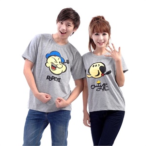 可绿尔 韩版时尚大力水手圆领短袖情侣装 kbyl 1087#