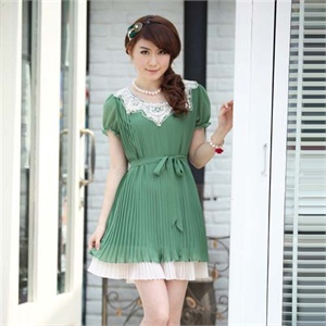薇茹 2012新款韩版女装 夏装 时尚圆领雪纺连衣裙WRNY663