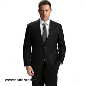 【nonbrand】黑色高支羊毛商务西装