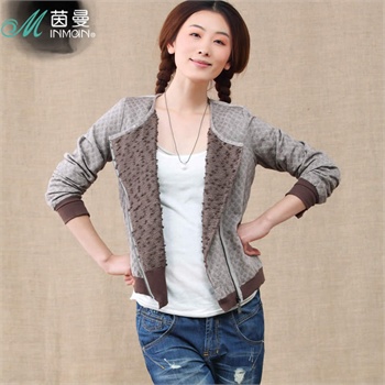 <em>茵曼</em> 2011秋冬装女装 流苏披肩式修身<em>毛衣外套</em>