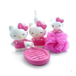 hello kitty浴室四件套 hellokitty沐浴四件套 浴室套件