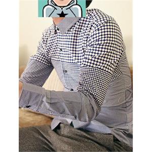 哲林homme渐变波点 修身 长袖衬衫 1516A003