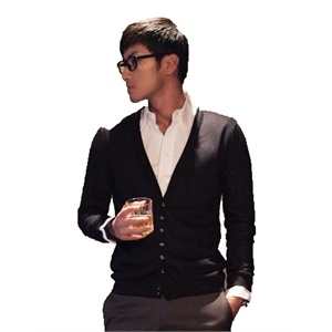漫路男装 百搭款针织开衫 型男演绎 多粒扣针织开衫404-Y01