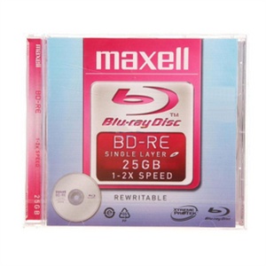 麦克赛尔(MAXELL)BD-RE 可擦写25G 蓝光光盘 单片装