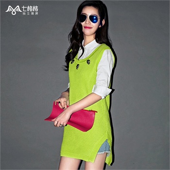 <em>OTHERMIX</em> 无袖毛呢大衣格子英伦风时尚<em>马甲</em>