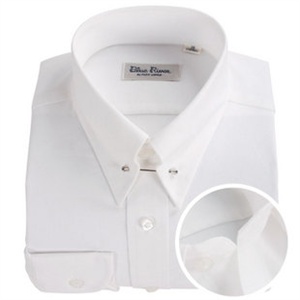 【蓝河】纯白色全棉领别针款经典商务绅士正装长袖衬衫BDXP894L