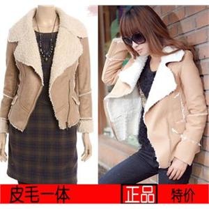 星琦舞韩版短款新品皮毛一体女装外套加厚冬装XNR936