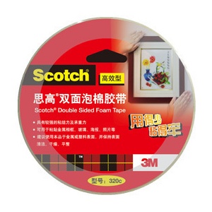 3M思高泡棉双面胶带（高效型）320C 24mm*5.5m