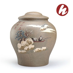 年度热销 宜兴 茶叶罐 铜扣梅兰竹菊 四色鲜明 做工严谨