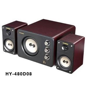 韩国现代HY-480D08 多媒体全木质烤漆 迷你电脑音箱 超重低音炮