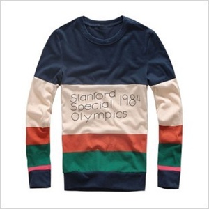 2011秋冬装新品韩版撞色字母圆领长袖修身拼色套头卫衣911D-W02