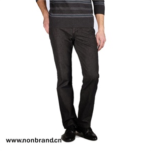 【nonbrand】黑色纯棉仿牛仔休闲裤（直筒）