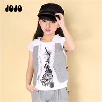 JOJO童装2015春新款学生<em>淑女</em>装<em>甜美</em>蕾丝花边