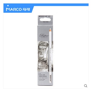 马可MARCO 绘图素描专用粉画笔 7012 白色铅笔 素描炭笔
