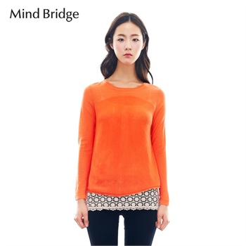 ★皇冠实体店★Mind Bridge韩版假两件长袖T恤