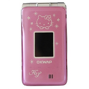英华ok A316HK WCDMA A316 双屏 Hello Kitty 联通3G 女性手机