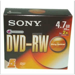 原装正品 索尼DVD-RW 2X 单片盒装 可擦写光盘 SONY DVD
