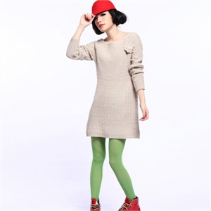 2011秋冬新品 立体波纹中长女士长袖毛衣