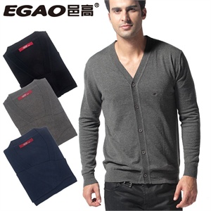【奥特莱斯】邑高EGAO正品 男士真丝针织春秋开衫 1102