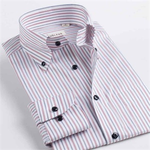 2011新品 深海男式衬衣彩色条纹扣领纯棉免烫长袖衬衫DDXB118L