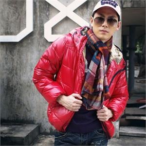 CL 加厚版 时尚流行杠条 经典地图哩布装饰连帽棉衣
