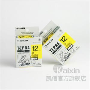 锦宫SC12YW贴普乐标签机色带12mm强粘性黄底黑字（产地：日本 ）