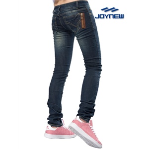 修身窄脚牛仔裤Wf0697 joynew 深牛仔蓝 女裤