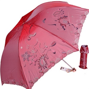 2012年新款 天堂伞 防紫外线 防晒 晴雨伞 3343E情有独钟 1号红