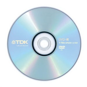 【当当销售配送】TDK DVD-R 16X 4.7GB 彩版蓝 10片桶装 刻录盘
