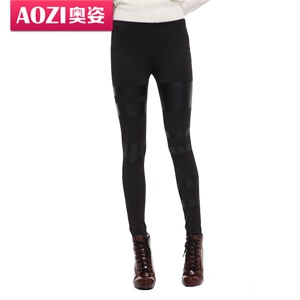 【品牌直供】奥姿新款冬装纯色修身弹力柔软打底长裤ZP0295