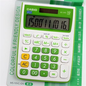 casio 卡西欧 MS 10VC 计算器 ms10vc GN 嫩绿 小号台式 彩色