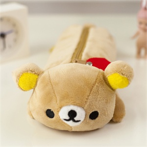 日单San-X●Rilakkuma轻松熊 动物 毛绒 趴趴熊 笔袋