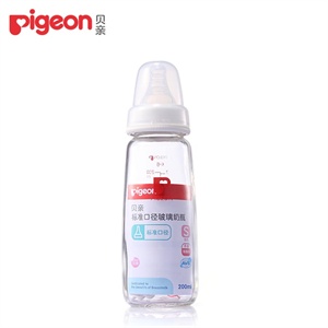 贝亲标准母乳实感玻璃奶瓶200mlS号奶嘴AA86/AA22/AA63