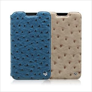 超新品ZENUS 鸵鸟纹 三星i9220 N7000 真皮皮套 保护套 正品 米色
