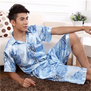幽幽草内衣 男士短袖套装南韩丝 家居服 睡衣套装