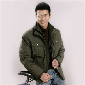 2011秋冬新品 恒源祥羽绒服 男装 正品 商务休闲 C-7027 立领军绿