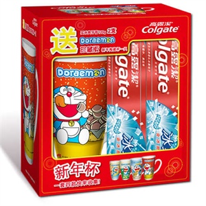 高露洁 120g冰爽薄荷双支装牙膏送多啦A梦杯