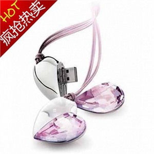 透明心形 水晶U盘 4G 个性U盘 创意U盘 商务礼品U盘
