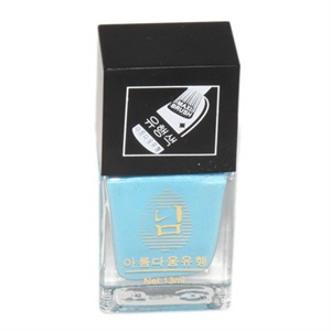 艳庄甲油韩国出口装#16浪漫天蓝13ml 赠 指甲花 贴片 花色随机