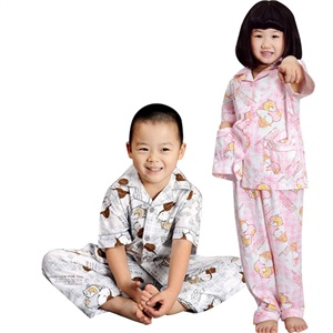 金丰田夏儿童睡衣套装 儿童可爱卡通短袖家居服1256