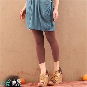 茵曼2012夏装新款 弹力九分打底裤 薄款休闲裤子女PT3055