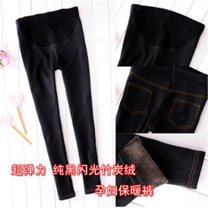 星崎舞 加厚仿牛仔孕妇棉裤 竹炭绒孕妇打底裤YZ002