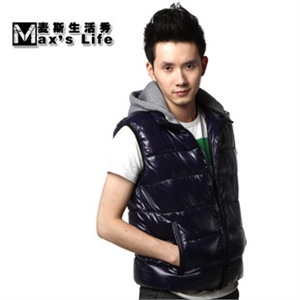 Max's life/麦斯生活秀 男式可脱卸帽马夹棉背心 566